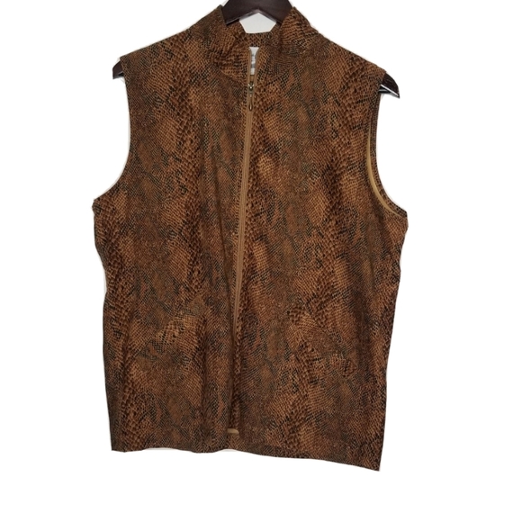 Cafe au Lait Canada Women’s Zip Vest Sleeveless Animal Print Size M - Picture 2 of 9